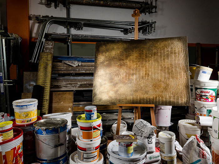 quadro con pelle di alligatore