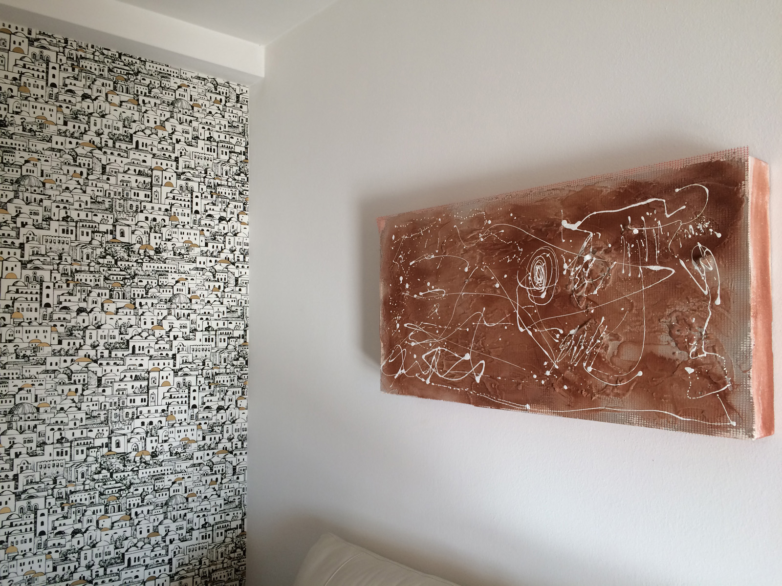 carta da parati soggiorno e pannello decorativo