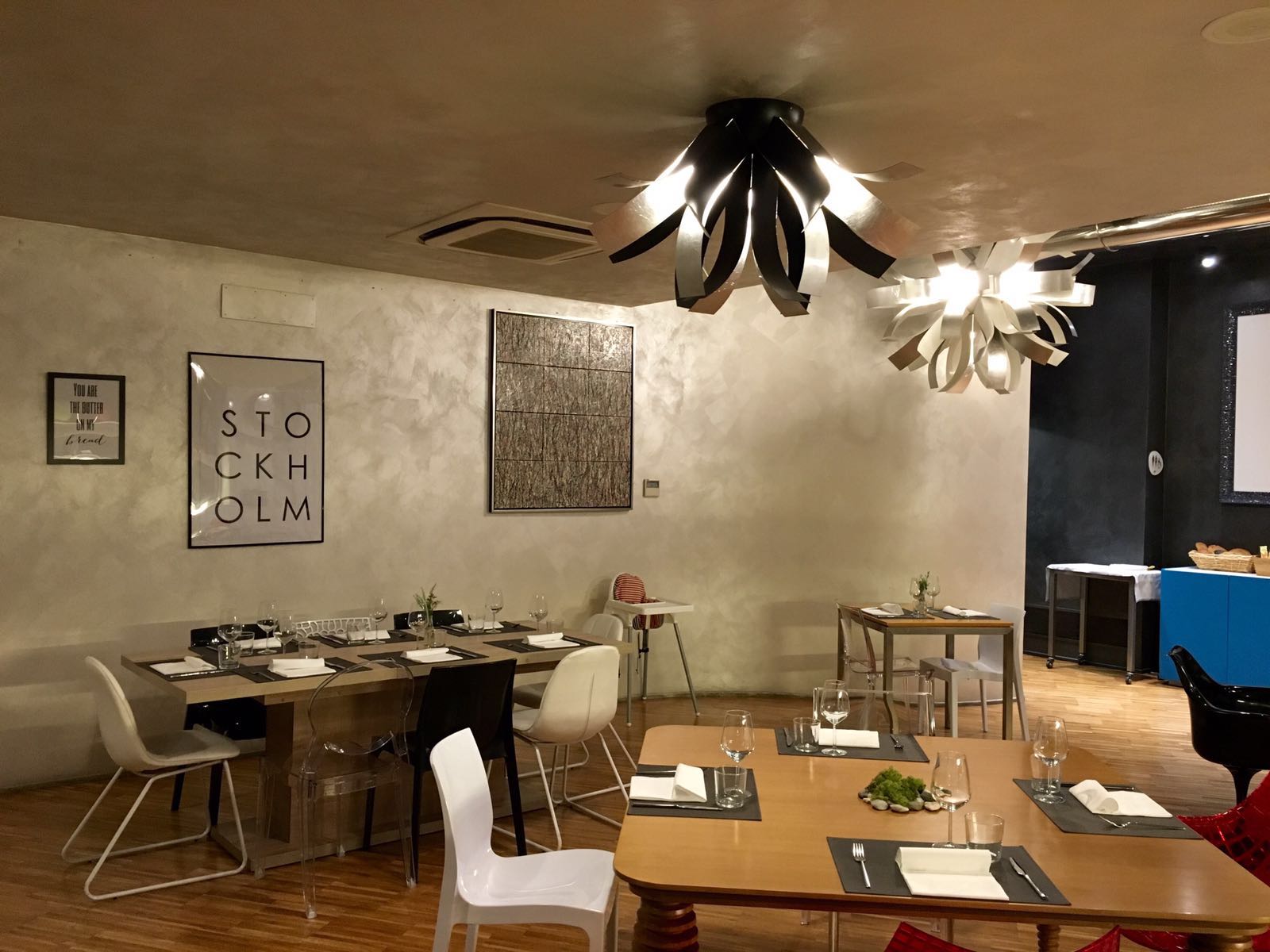 ristorante con pittura metallizzata